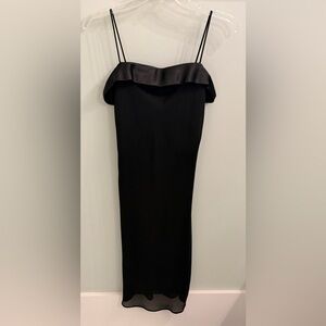 Jump Black Maxi Column Dress with Satin Detail